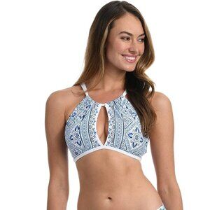 La Blanca Breeze High Neck Halter Bikini Top in Blue Size 14‎